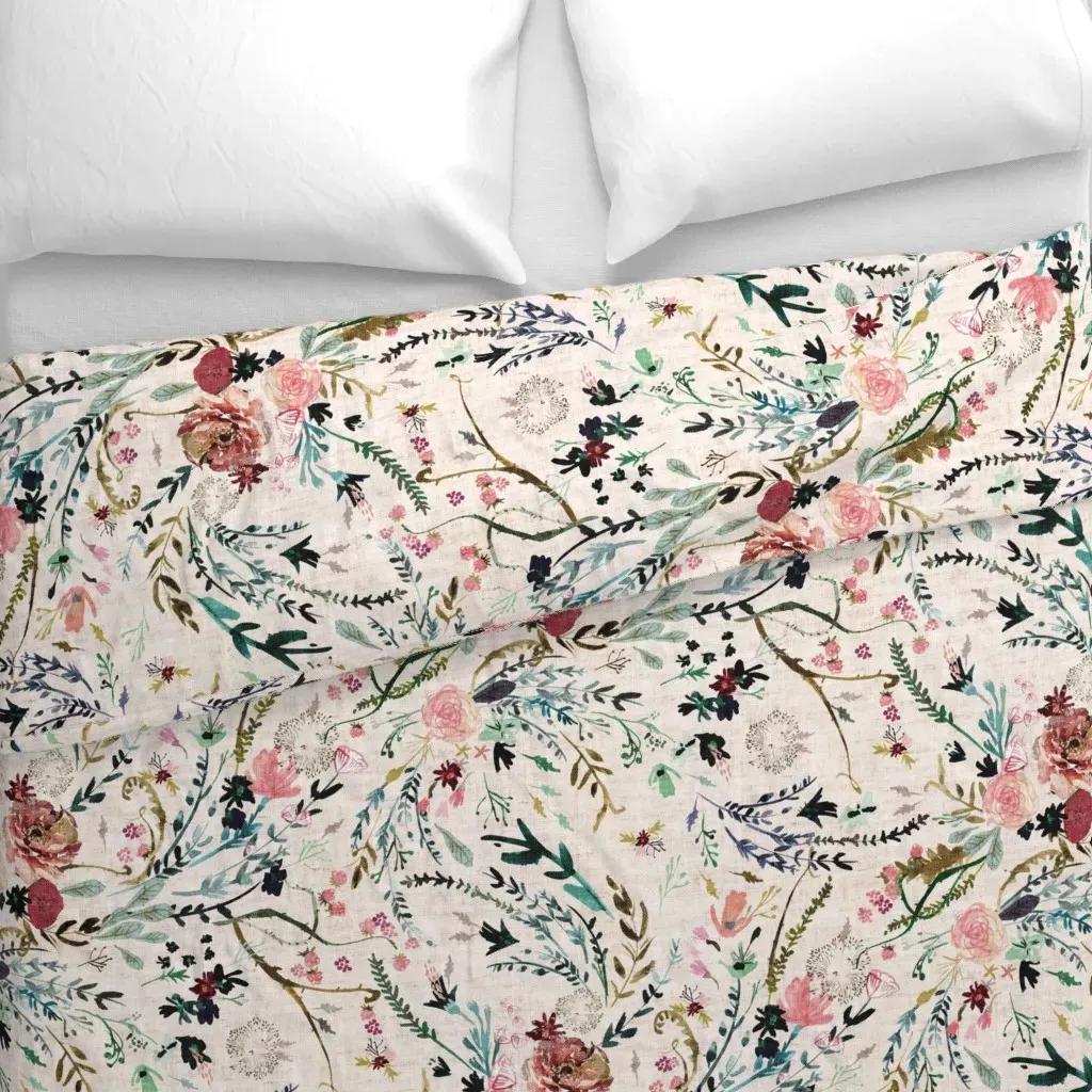 Fable Floral Jumbo Duvet Cover - Blush Pink alternate view