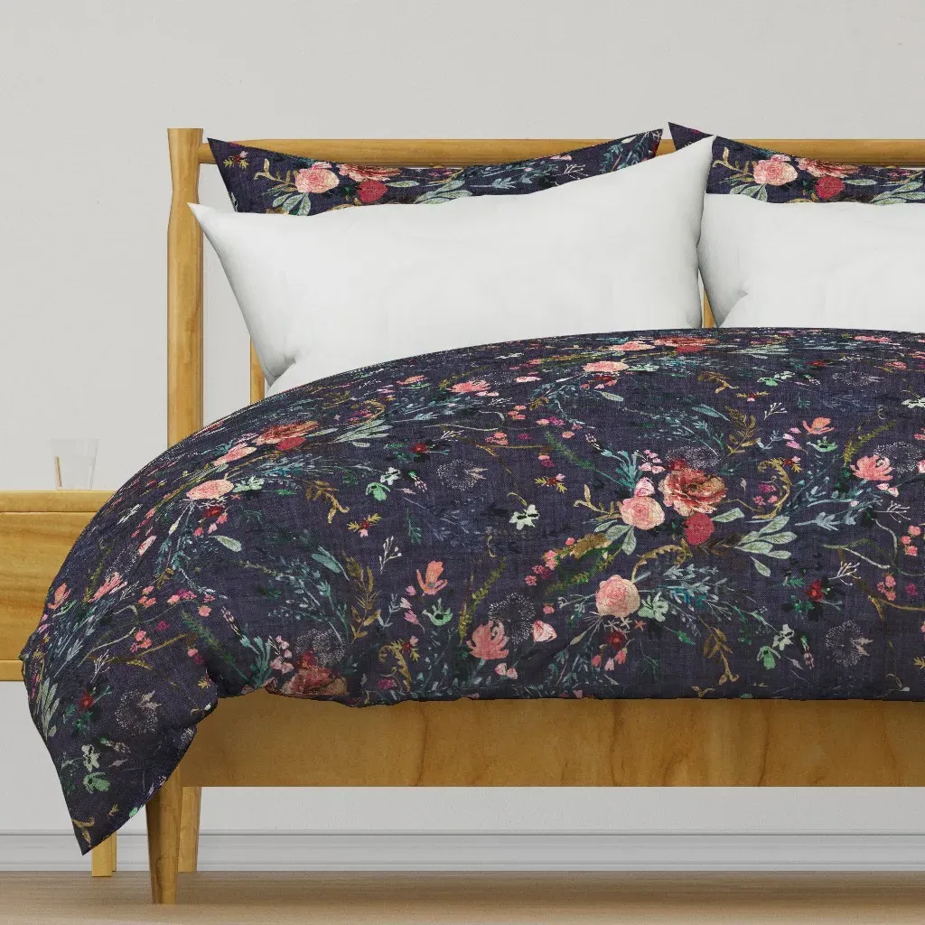Fable Floral Jumbo Duvet Cover - Dark Purple product
