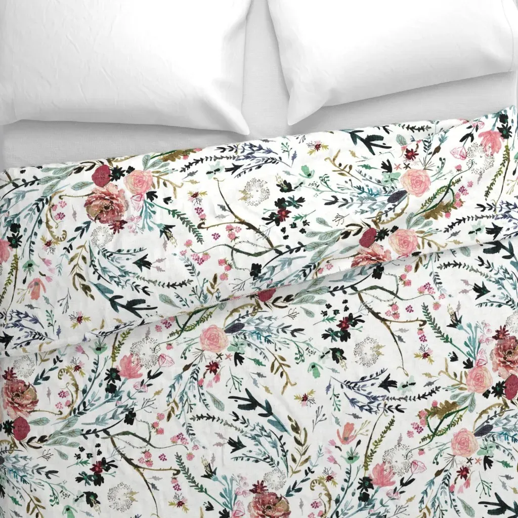 Fable Floral Jumbo Duvet Cover - Pink alternate view