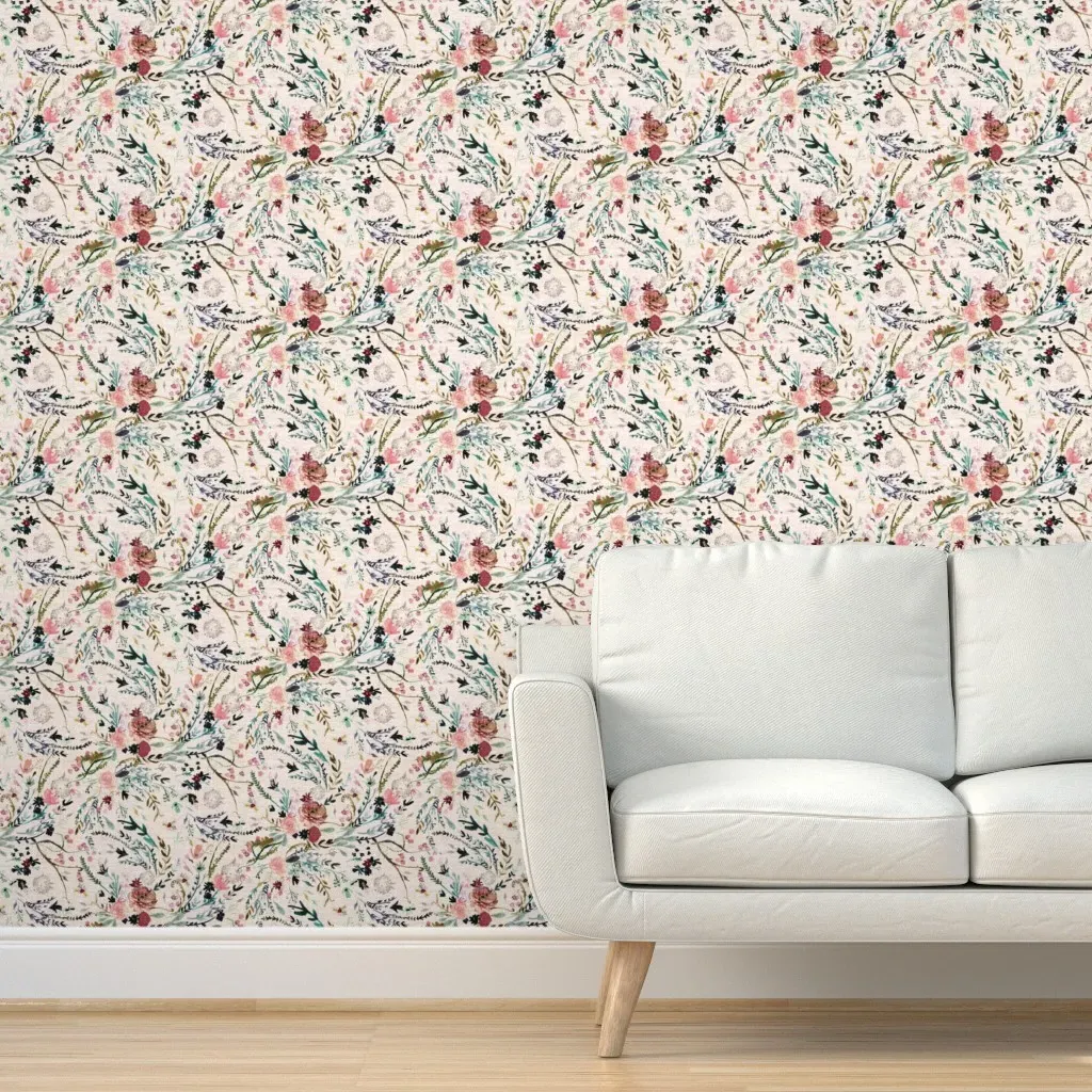 Fable Floral Peel and Stick Wallpaper - Blush Pink product