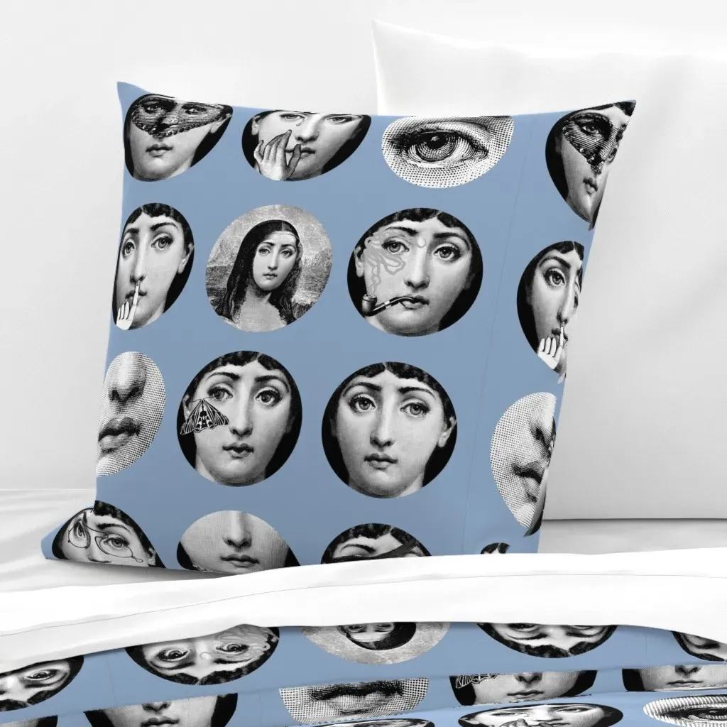 Faces Of Lina No. 1 Euro Pillow Sham - Black product