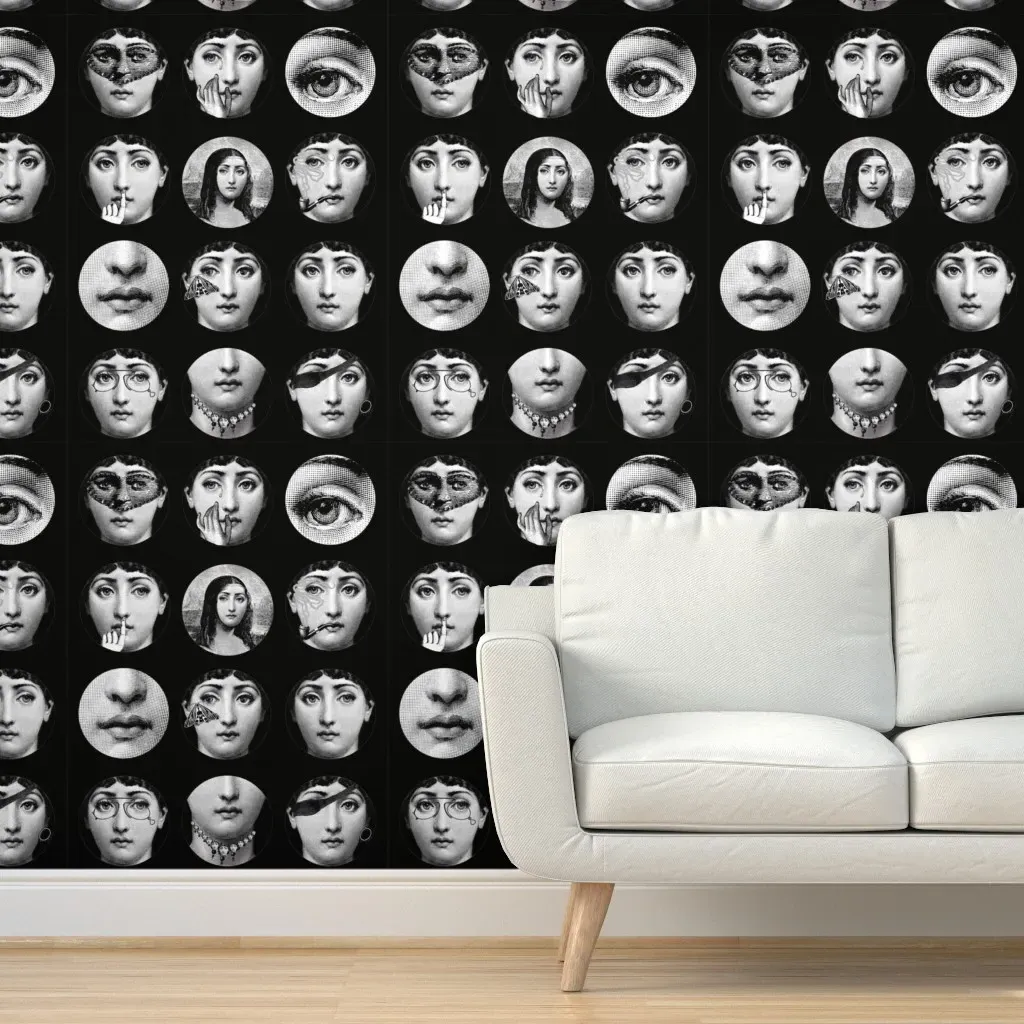Faces Of Lina Peel and Stick Wallpaper - Black product