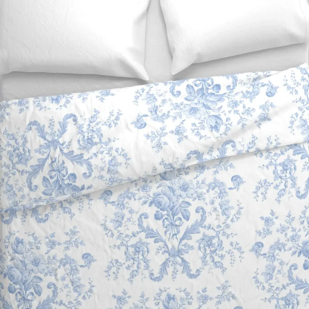 Faded Rococo Duvet Cover - Light Blue alternate view