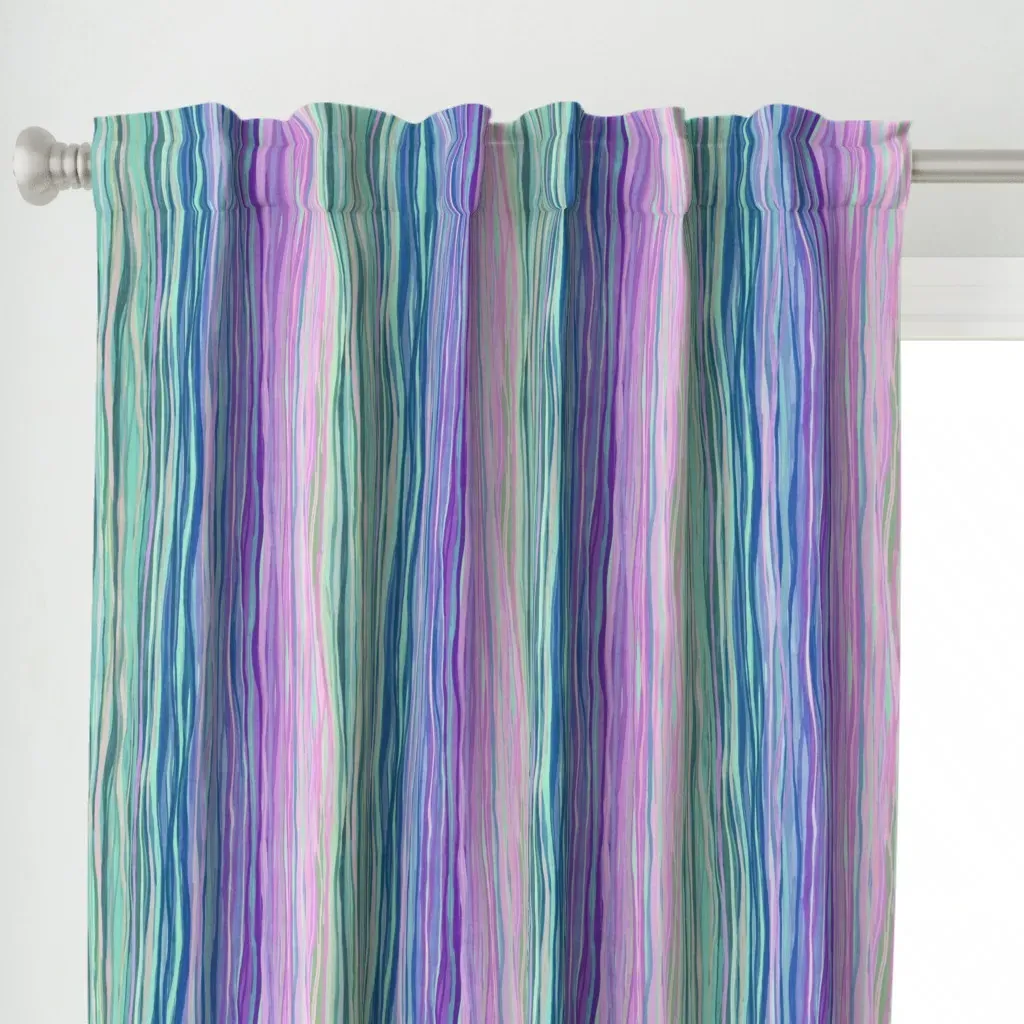 Fairy Forest Wavy Gouache Curtain Panel - Lavender alternate view