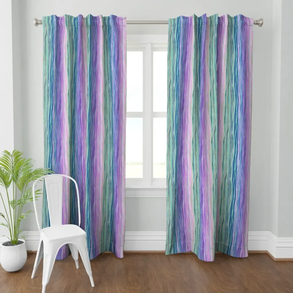 Fairy Forest Wavy Gouache Curtain Panel - Lavender product