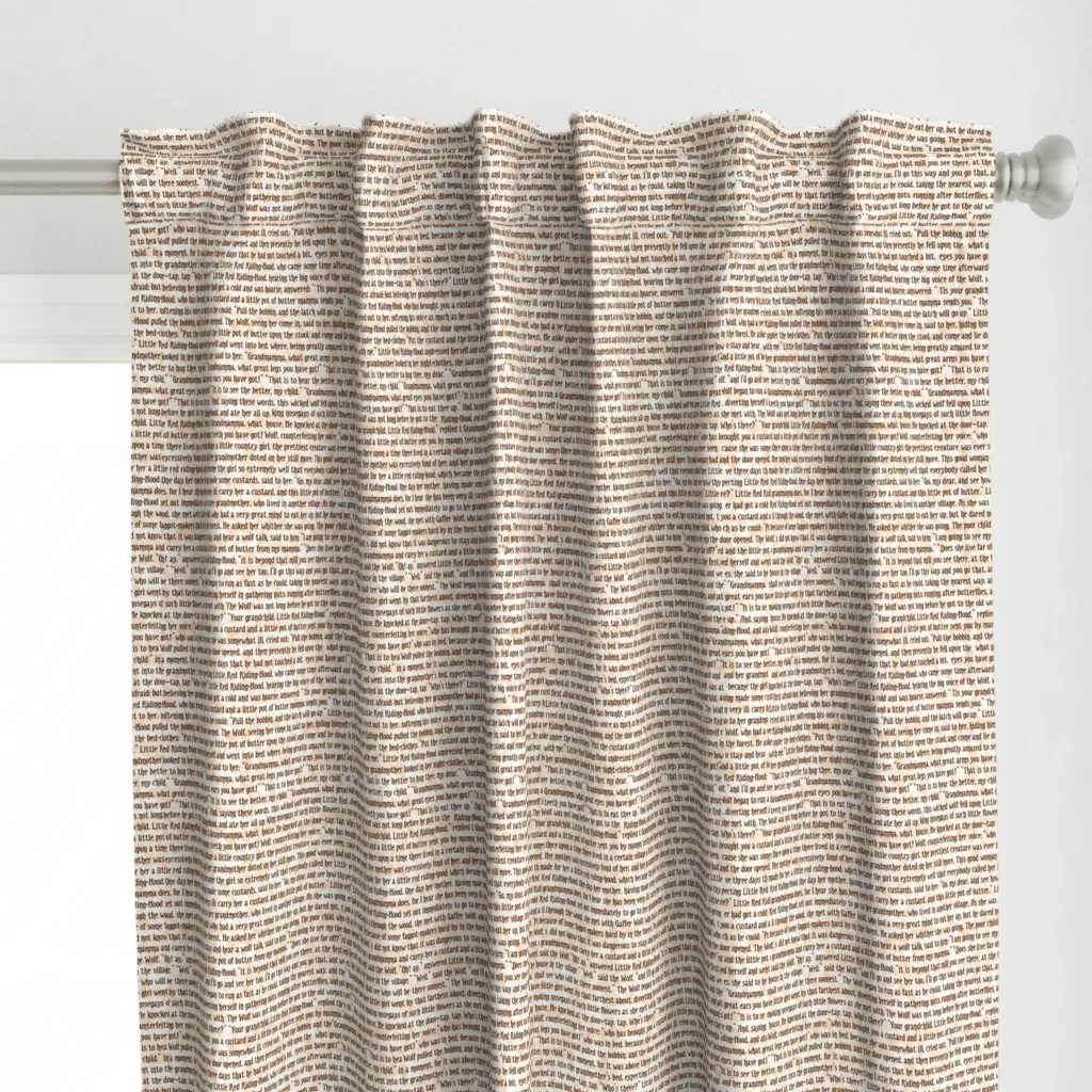 Fairy Tale Text Curtain Panel - Off-White alternate view