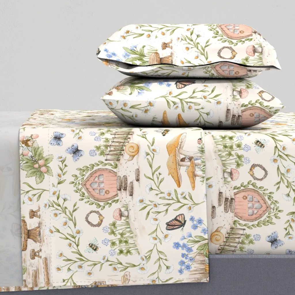 Fairy Woodland King Size Sheet Set - Pink product