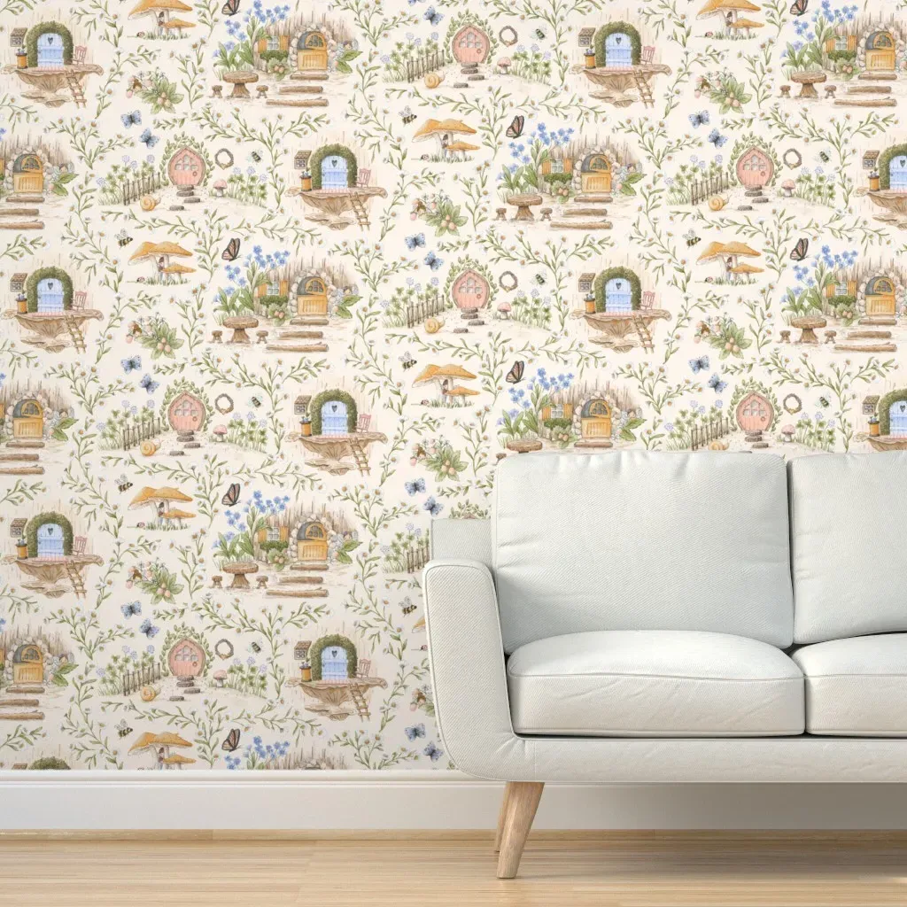 Fairy Woodland Nursery Peel and Stick Wallpaper - Pink product