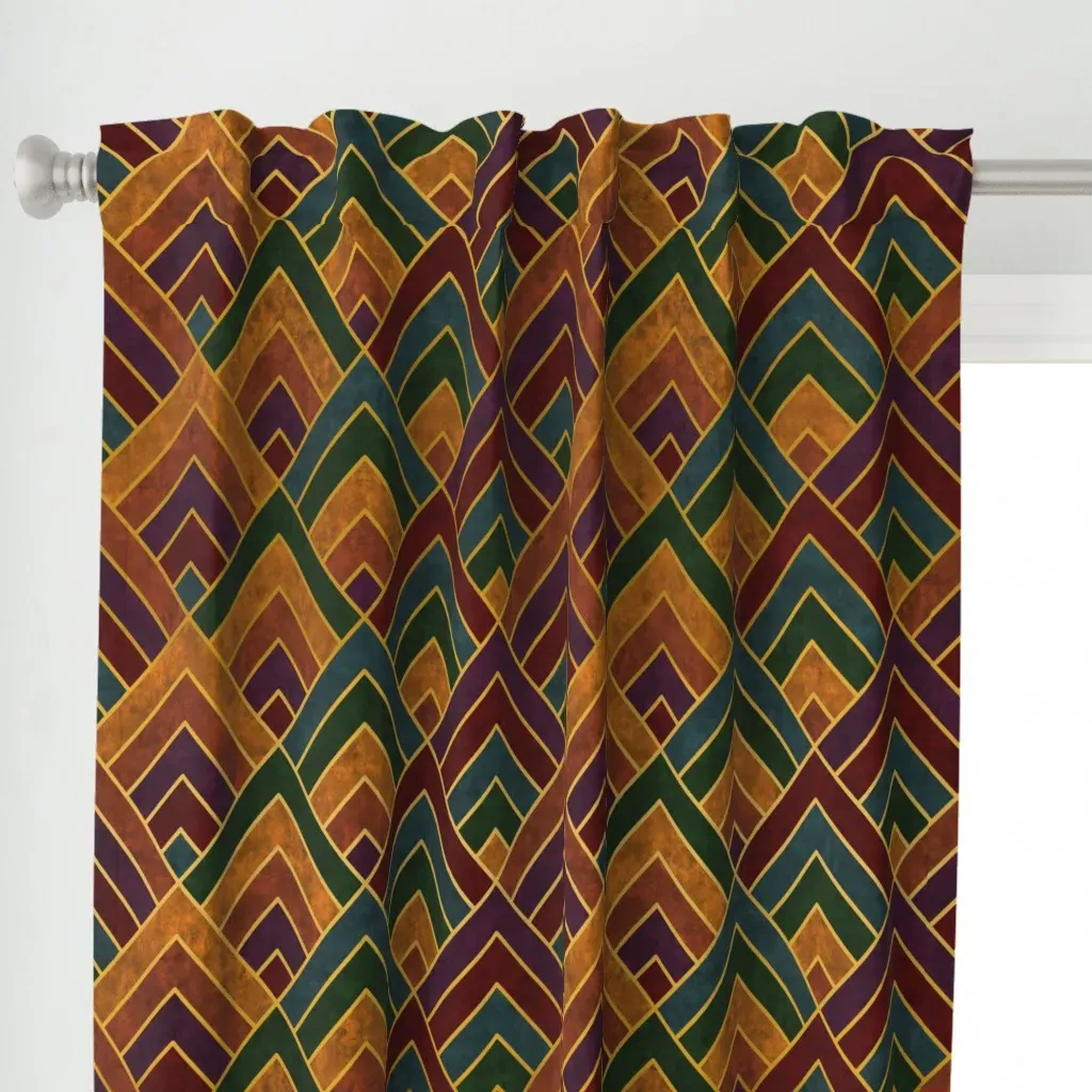 Fairyscale Art Deco Curtain Panel - Gold alternate view