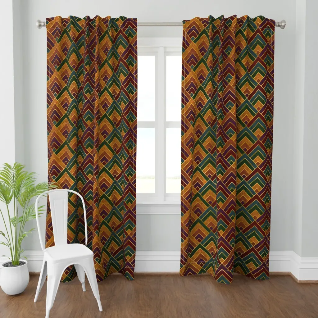 Fairyscale Art Deco Curtain Panel - Gold product