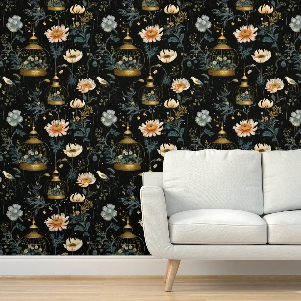 Fairytale Botanical Peel and Stick Wallpaper - Gold product