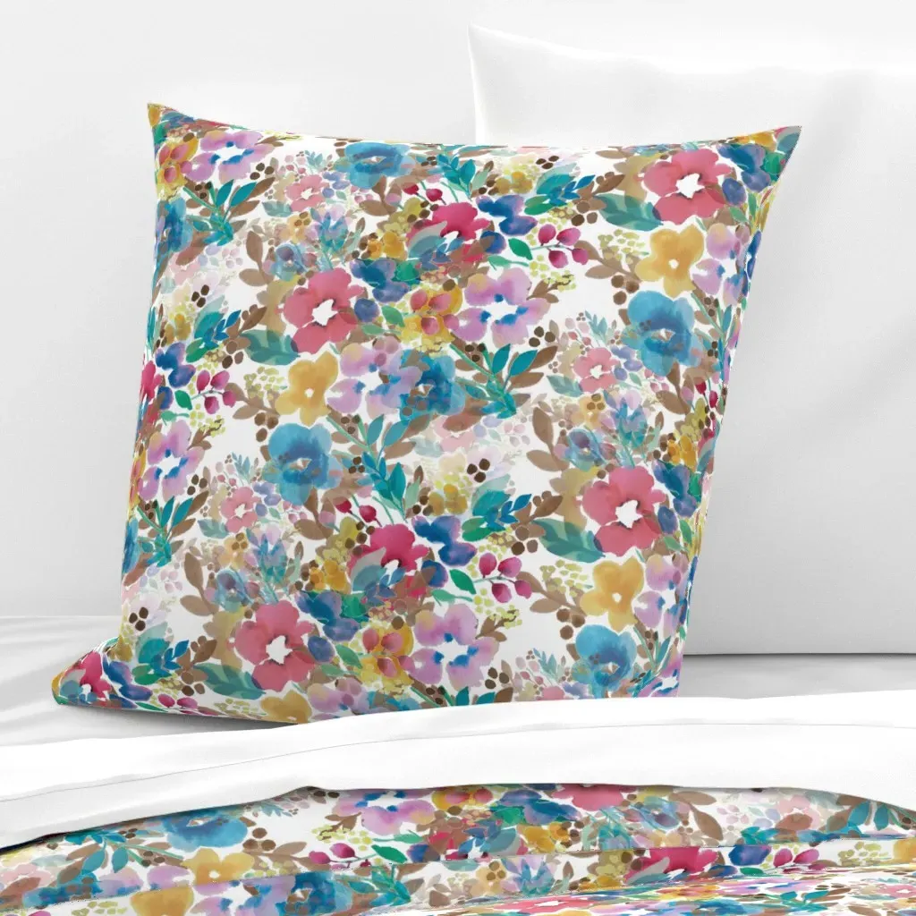 Fall Floral Euro Pillow Sham - Pink product