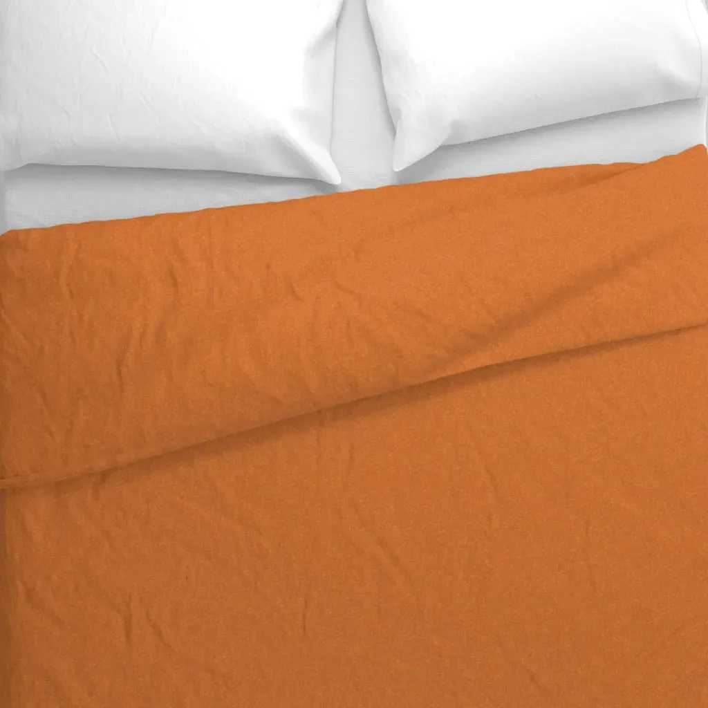 Fall Linen Faux Linen Duvet Cover - Burnt Orange alternate view