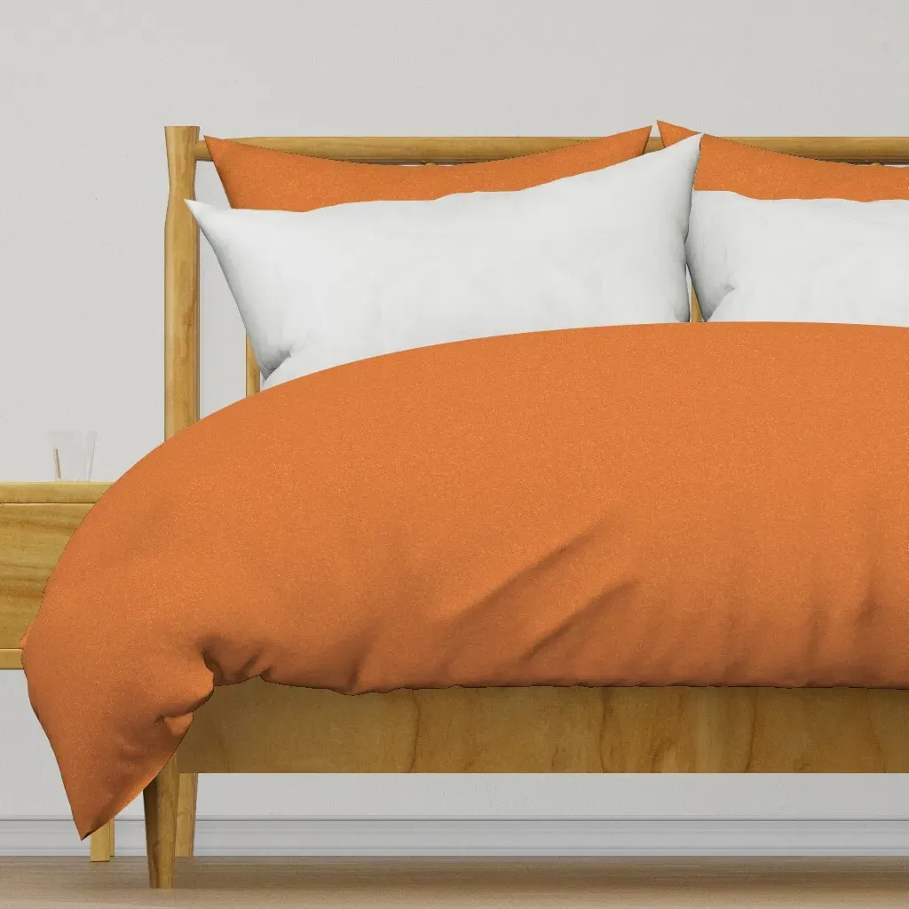 Fall Linen Faux Linen Duvet Cover - Burnt Orange product