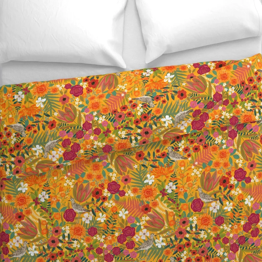Fall Migration Duvet Cover - Orange alternate view