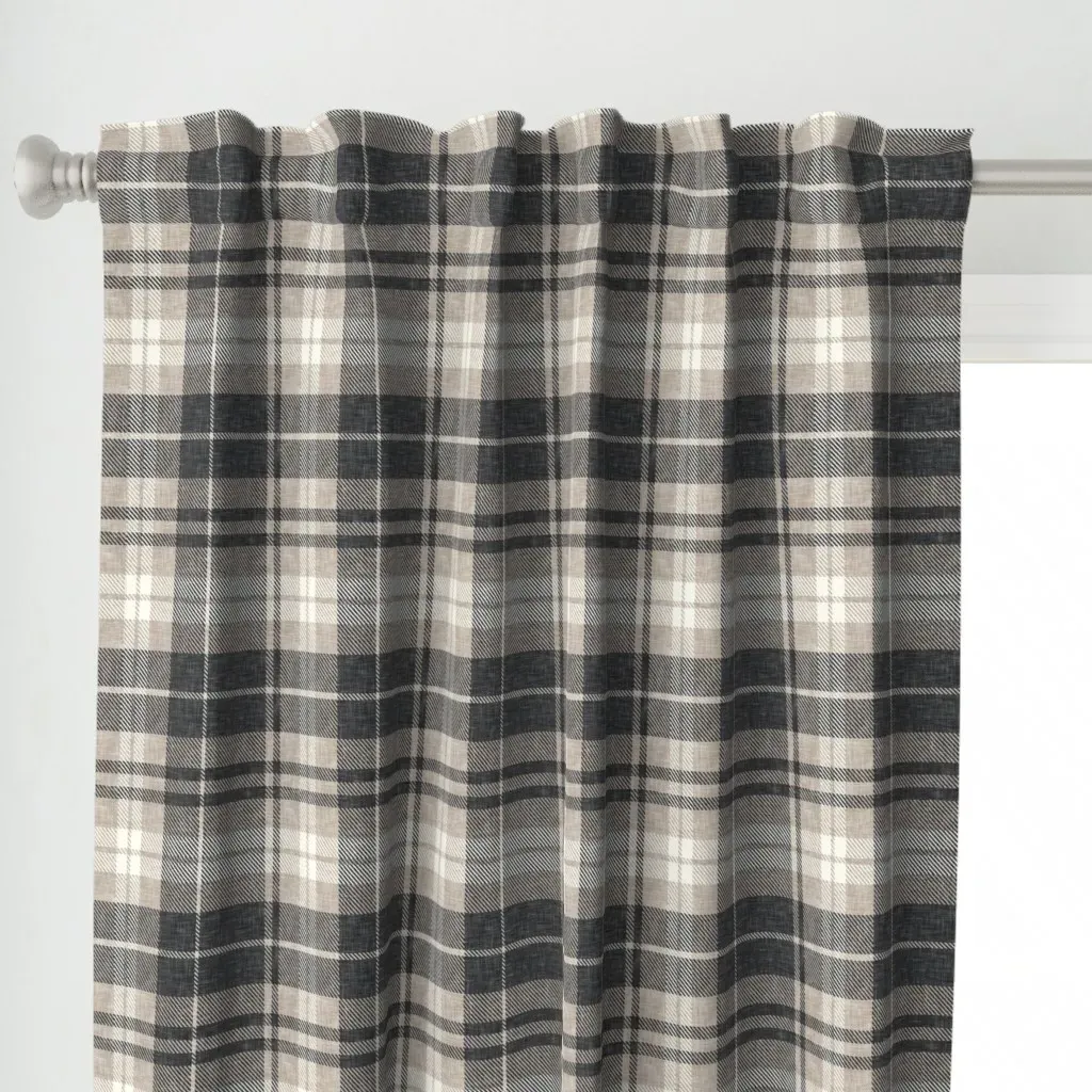 Fall Plaid Curtain Panel - Gray alternate view