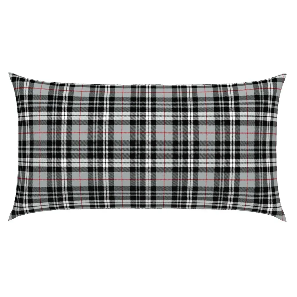 Fall Plaid Red Stripe King Pillow Sham - Grey product