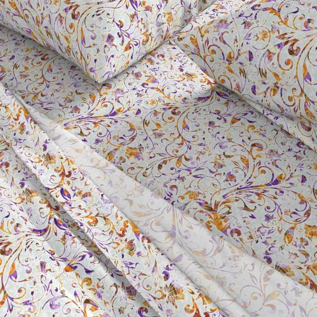 Falloween Filigree King Size Sheet Set - Purple alternate view