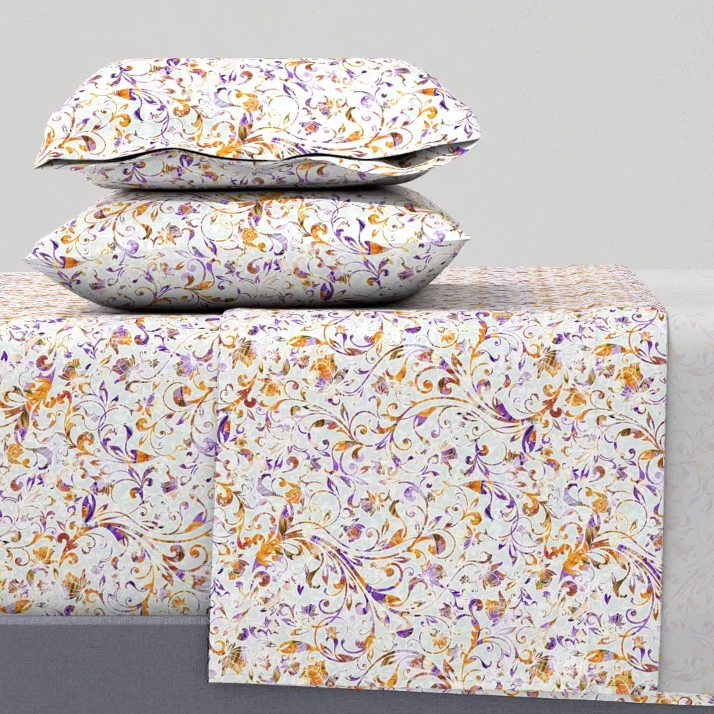 Falloween Filigree King Size Sheet Set - Purple product