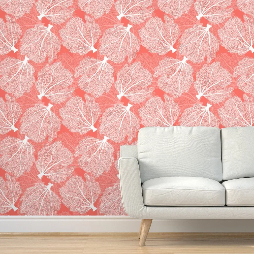 Fan Coral Peel and Stick Wallpaper - White, Pink product
