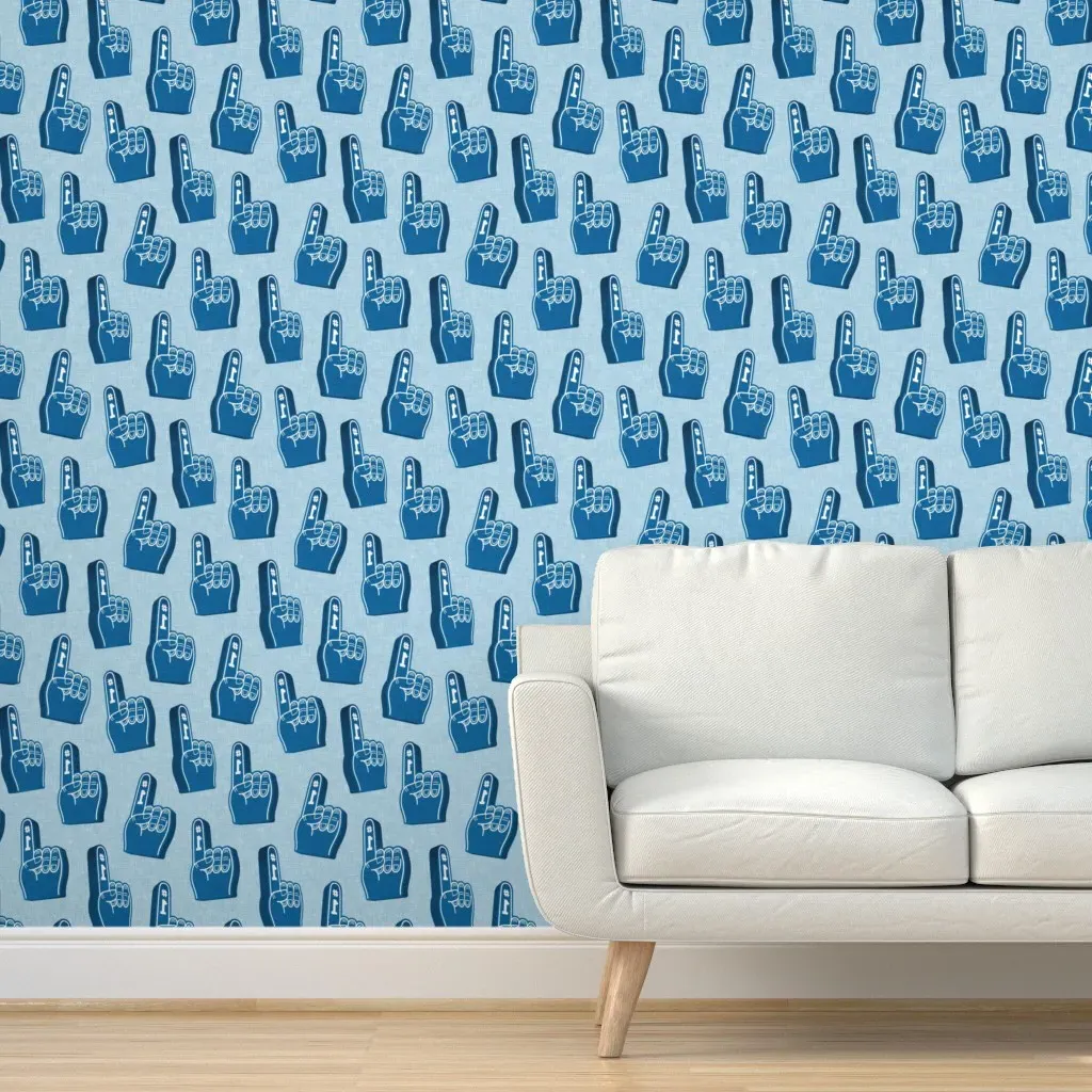 Fan Foam Fingers Sports Peel and Stick Wallpaper - Blue product