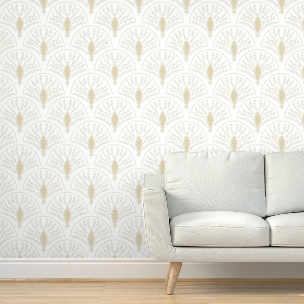 Fan Vines Arched Peel and Stick Wallpaper - Beige, Yellow product