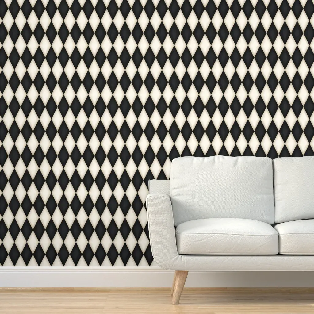 Fanciful Harlequin Peel and Stick Wallpaper - Black, White product