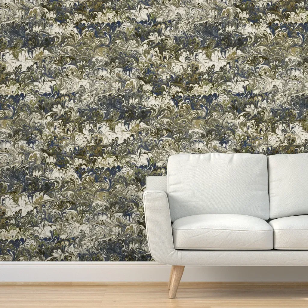Fanfare Peel and Stick Wallpaper - Brown, Green, Blue, Cream product