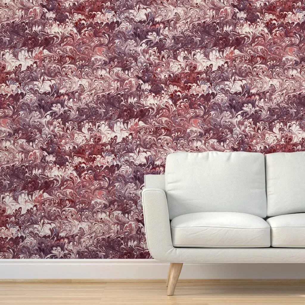 Fanfare Peel and Stick Wallpaper - Rust and Violet product
