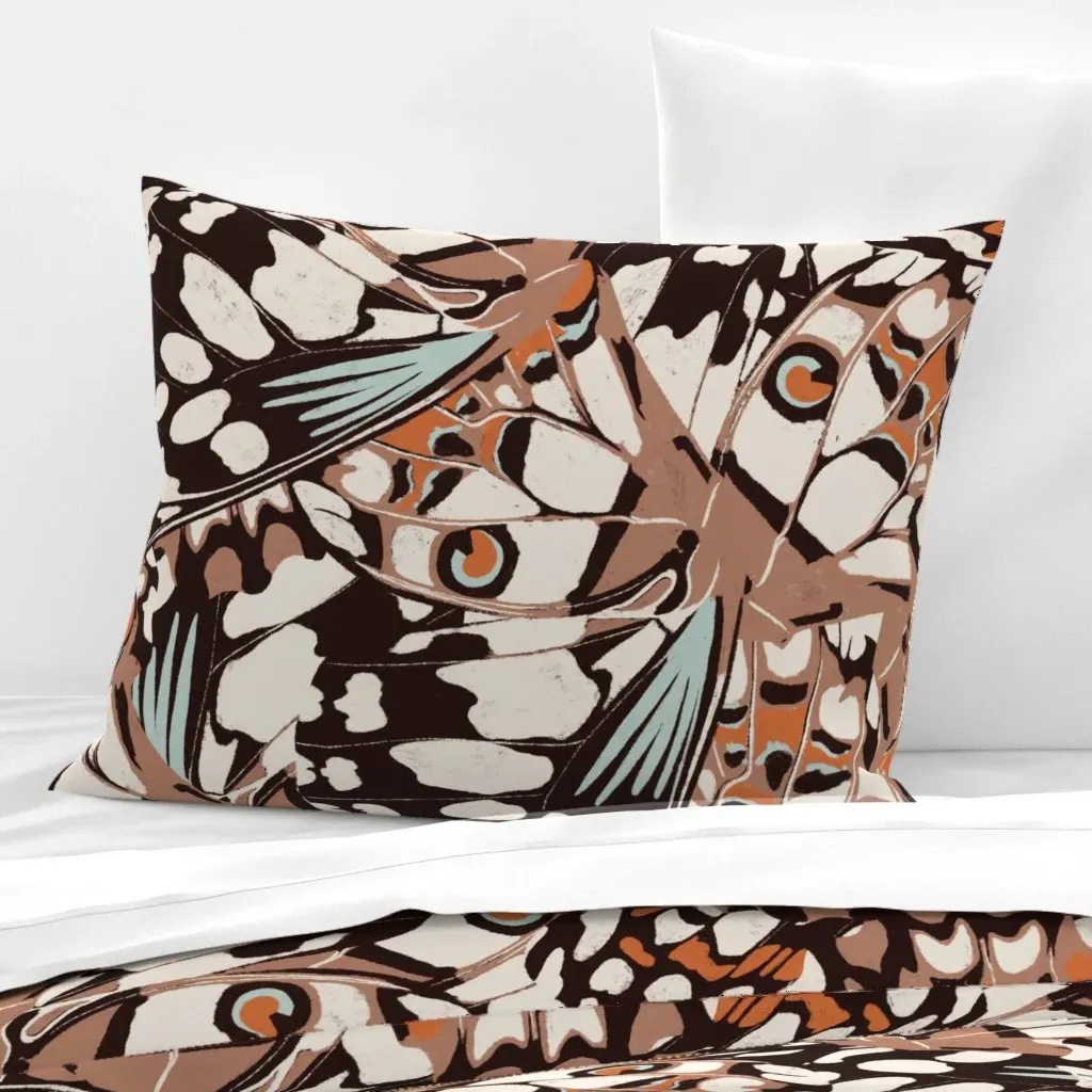 Fantastical Butterfly Standard Knife Edge Cushion Cover - Brown, Cotton Sateen product