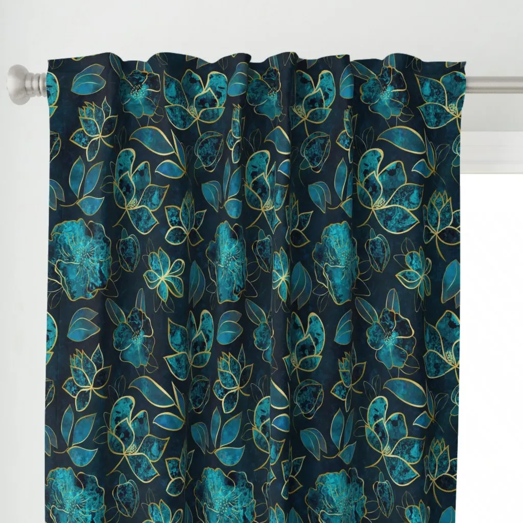Fantasy Curtain Panel - Teal alternate view