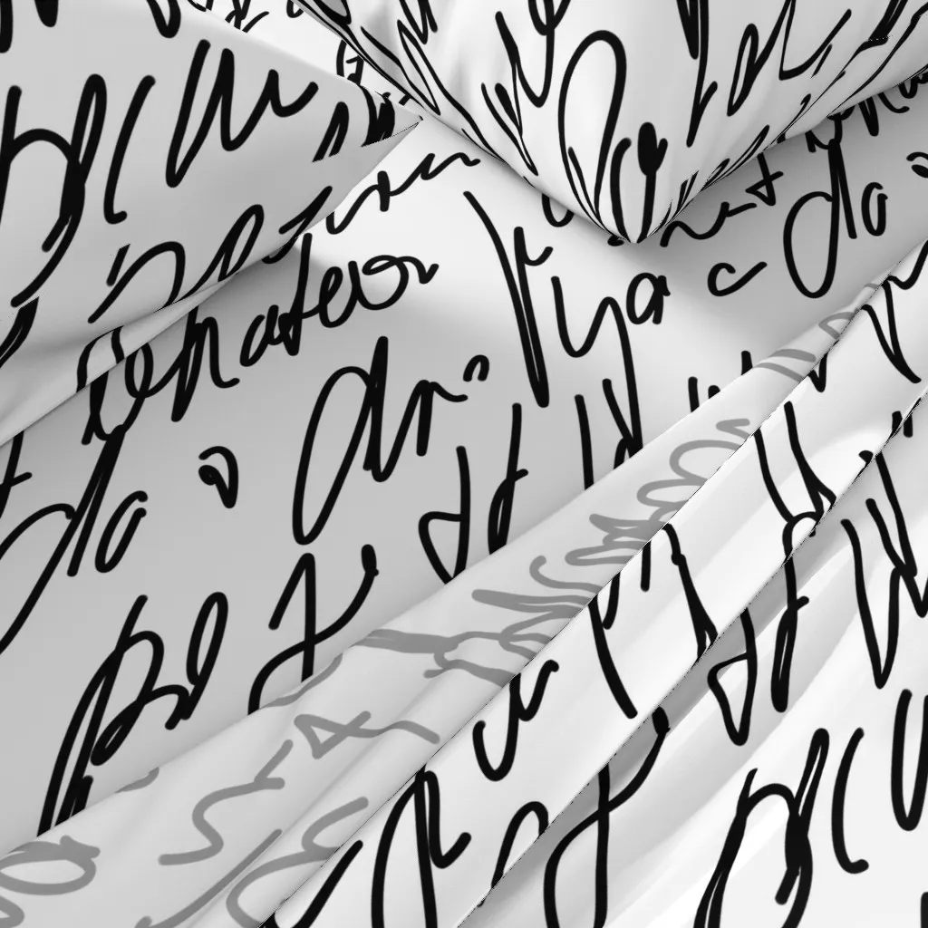 Fantasy Handwriting King Size Sheet Set - Black alternate view