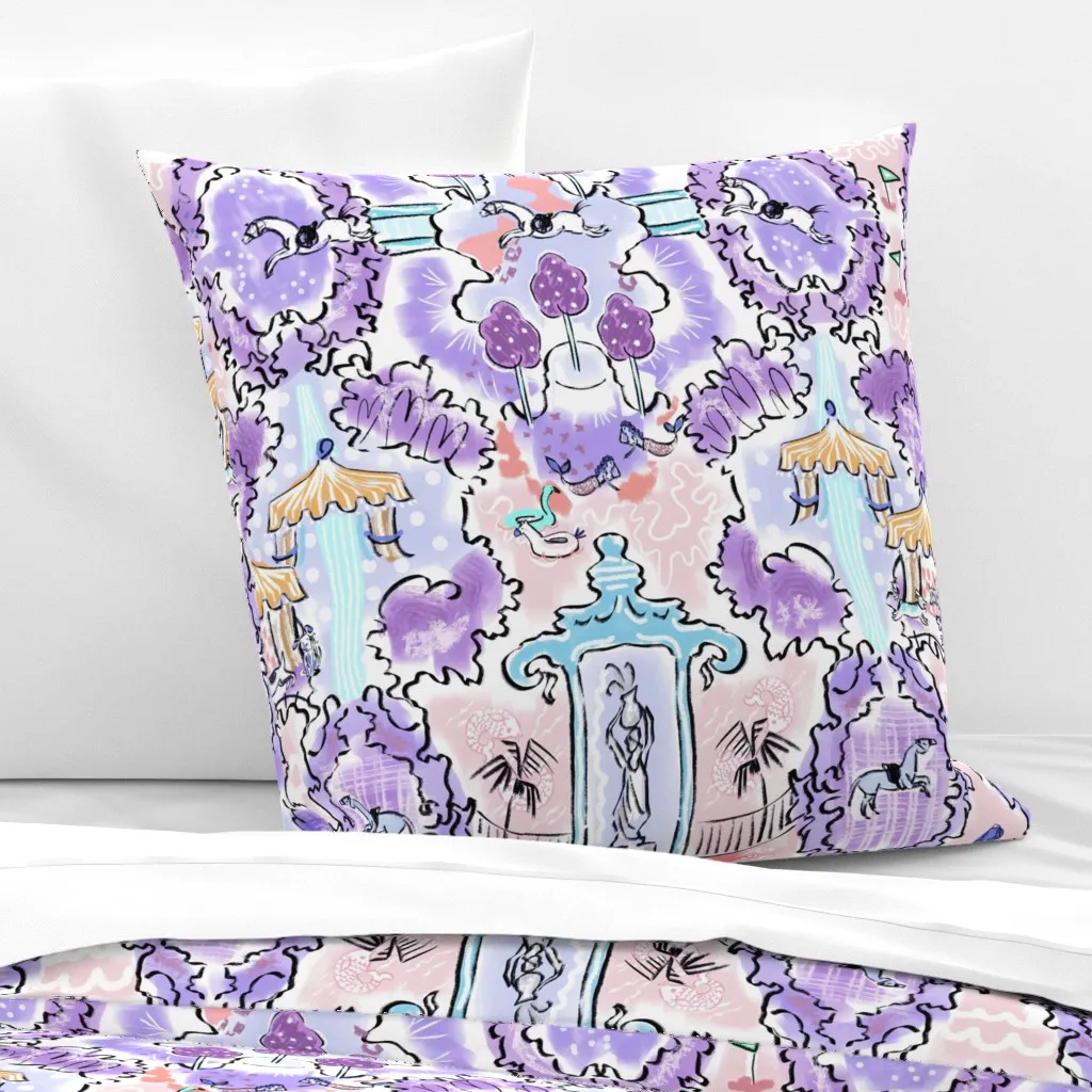 Fantasy Land Park Violetta Euro Pillow Sham - Largest Repeat product