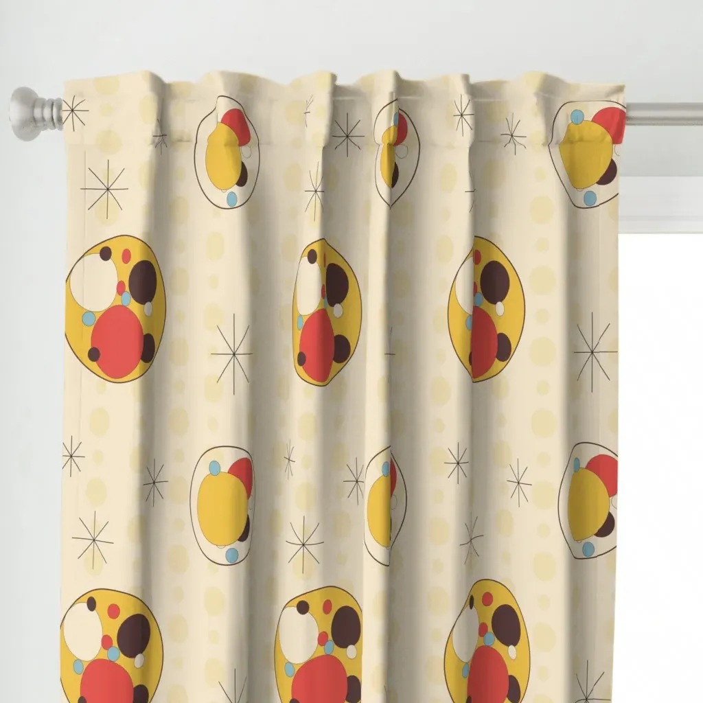 Far Out Dots Curtain Panel - Yellow alternate view