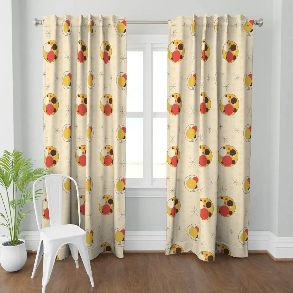 Far Out Dots Curtain Panel - Yellow product