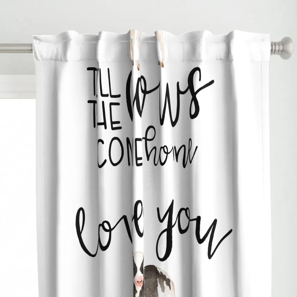Farm Love You Till The Curtain Panel - Black alternate view