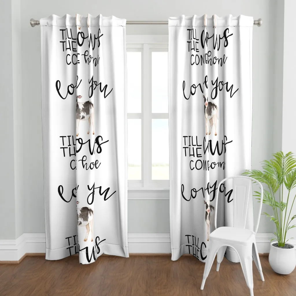 Farm Love You Till The Curtain Panel - Black product