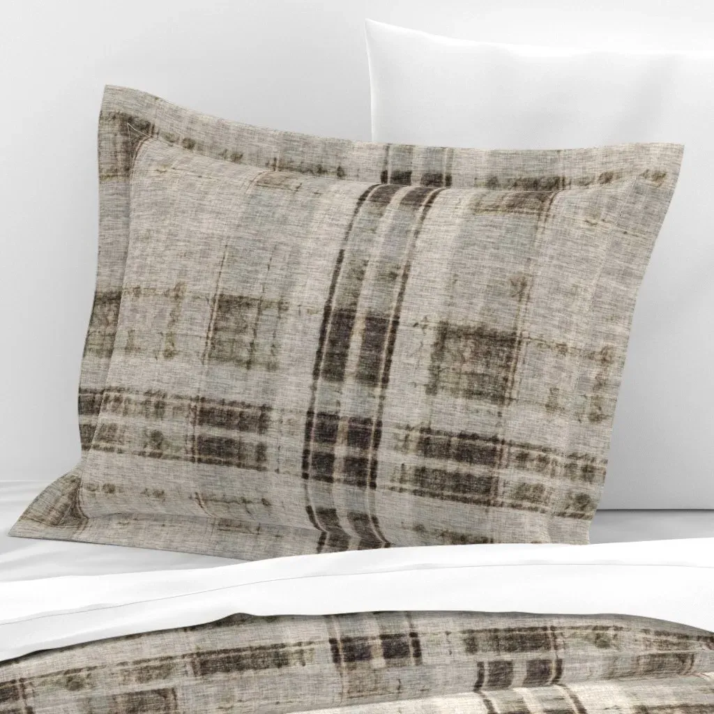 Farmer Brown's Worn Flannel Shirt Wide Cotton Sateen Cushion - Gray product