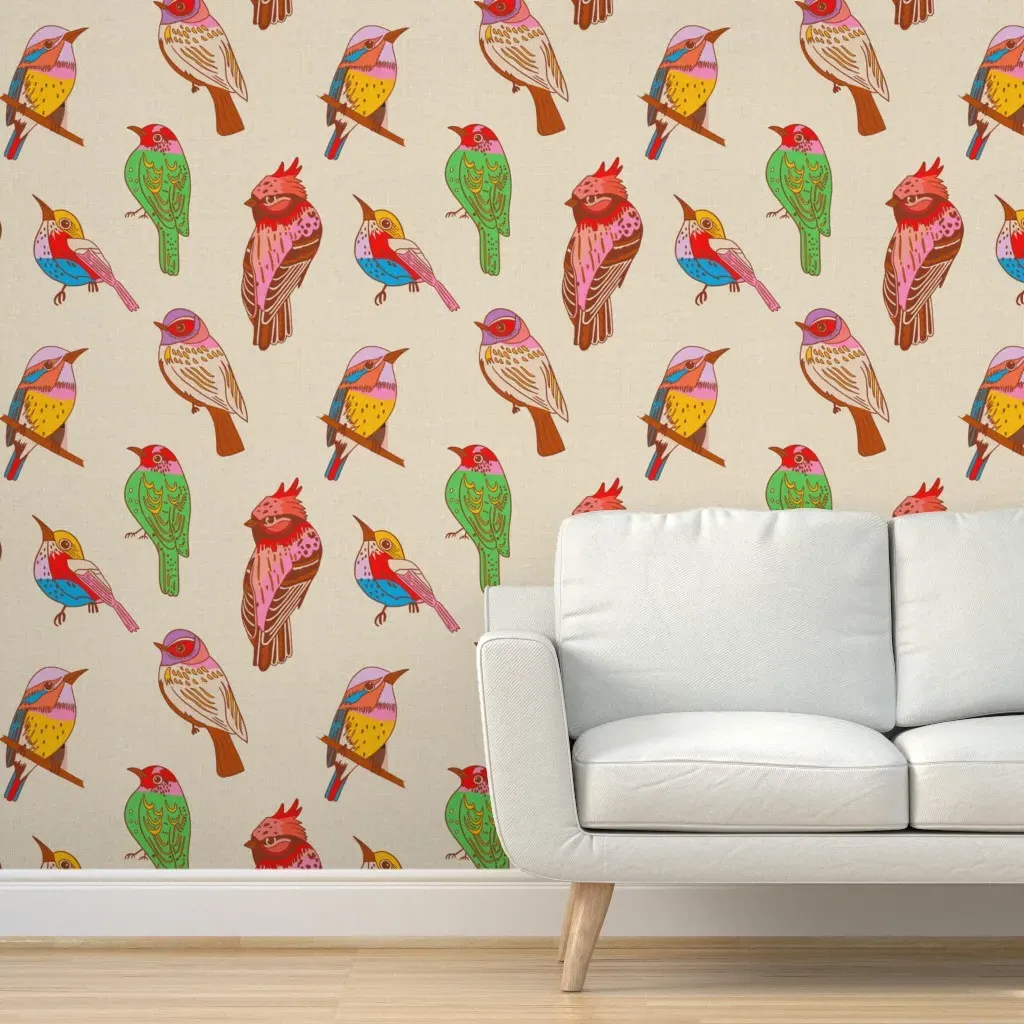 Farmfolk Birdie Peel and Stick Wallpaper - Pink product