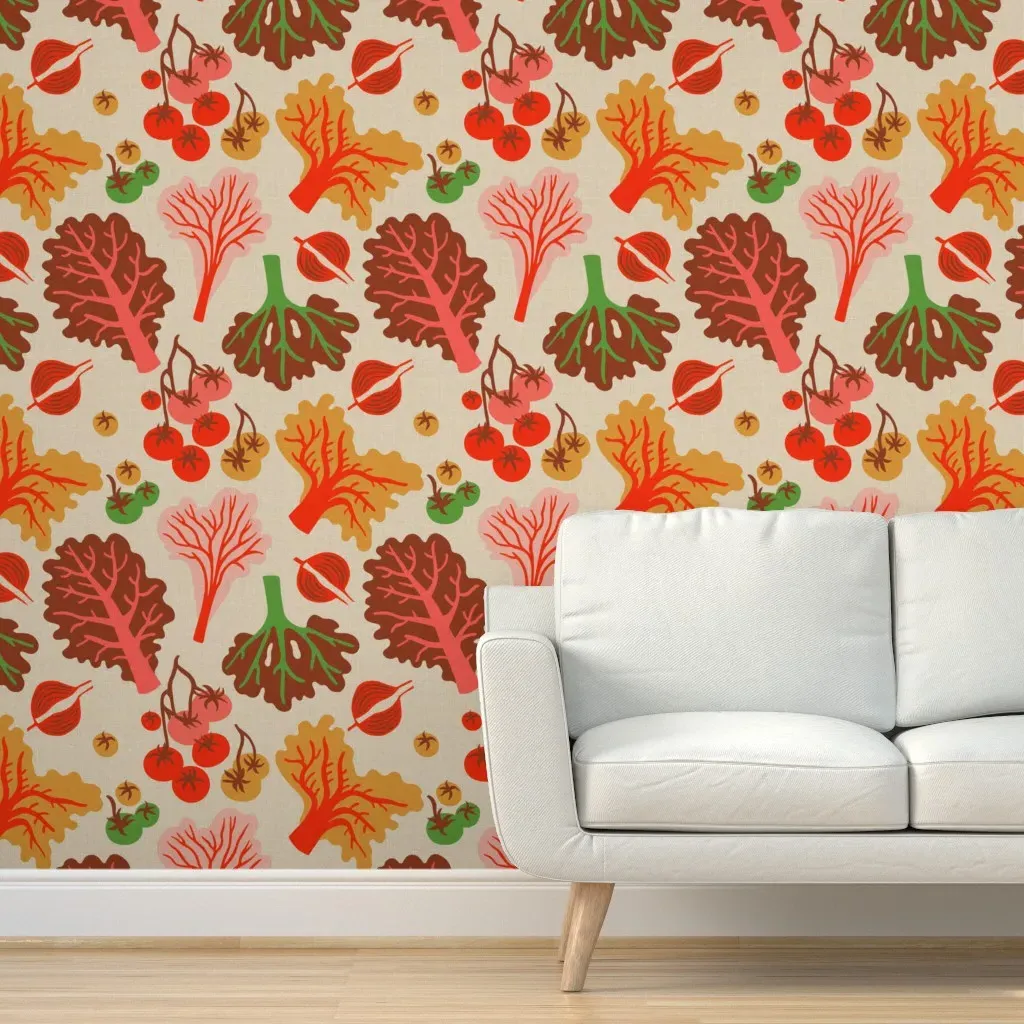 Farmfolk Salad Peel and Stick Wallpaper - Red product