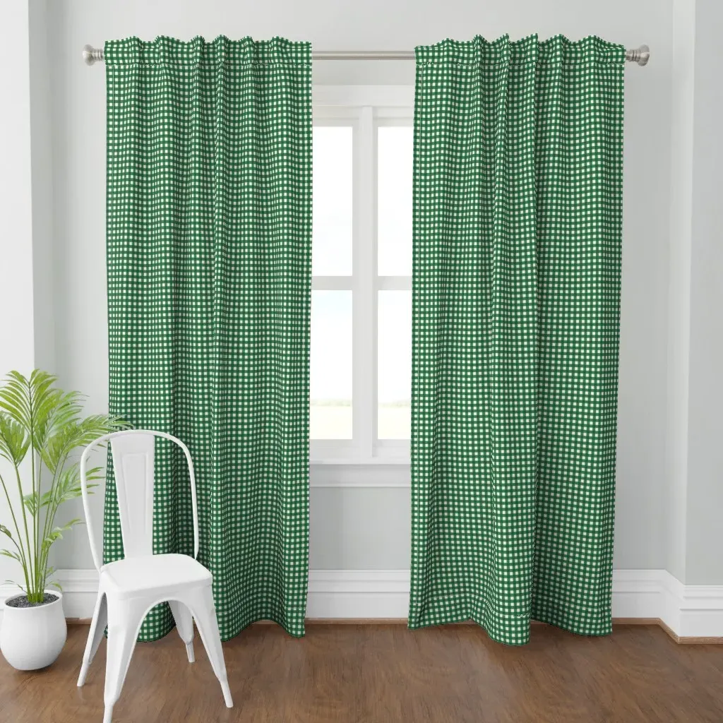 Farmhouse Curtain Panel - Green, White product