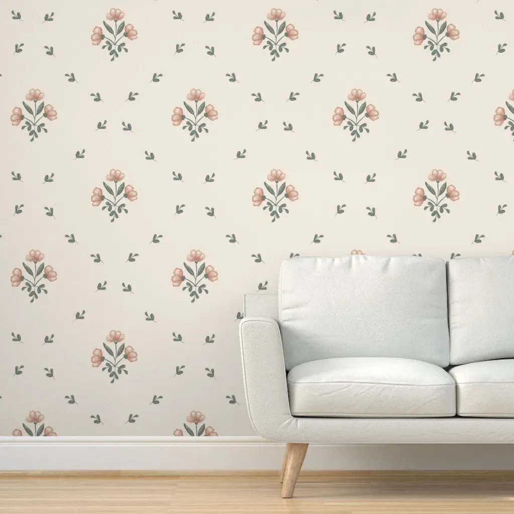 Farmhouse Floral Blossom Peel and Stick Wallpaper - Peach product