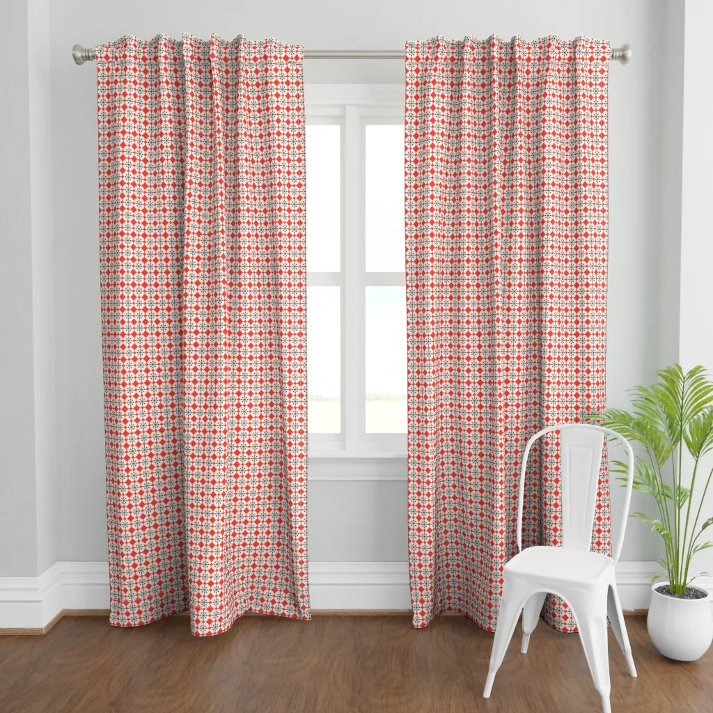 Farmhouse Flowerbed Red Curtain Panel - White product