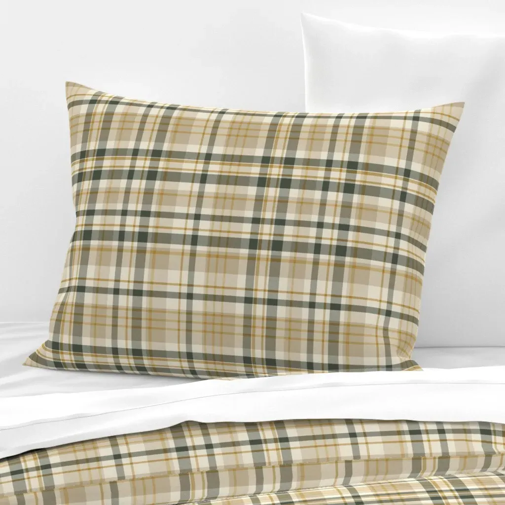Farmhouse Plaid Cushion Cover Standard Knife Edge - Beige, Cotton Sateen product