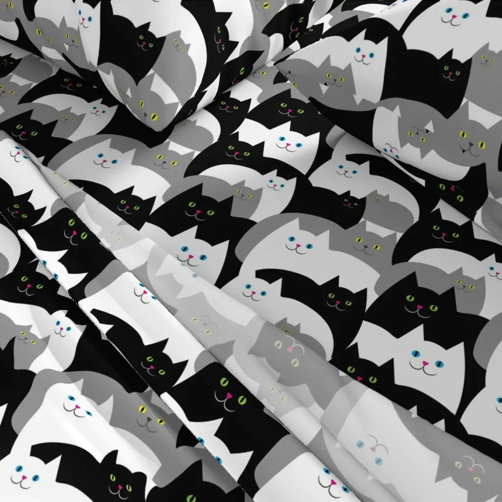 Fat Cats 10 Inch Twin Sheet Set - Black alternate view