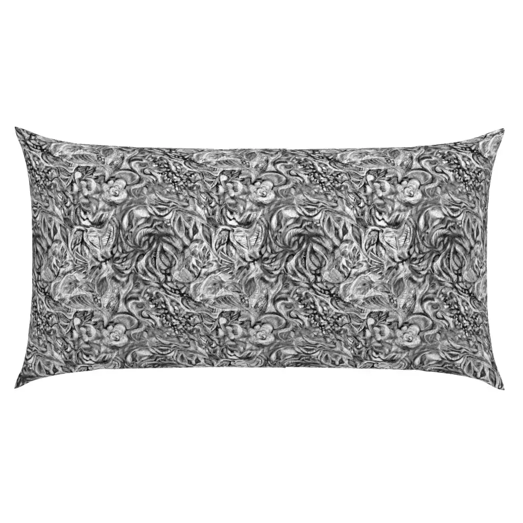 Fauve-Fleurs King Size Pillow Sham - Black product