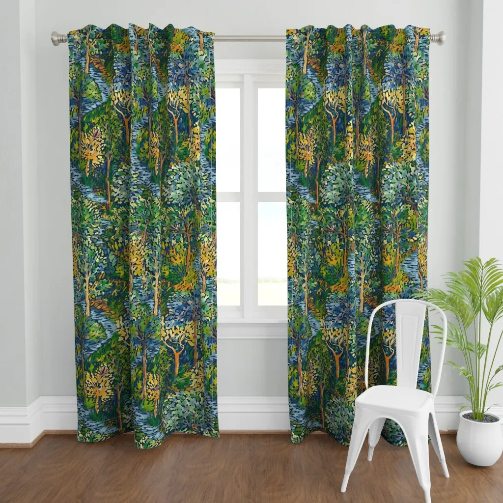 Fauvist Forest Biome Curtain Panel - Green product
