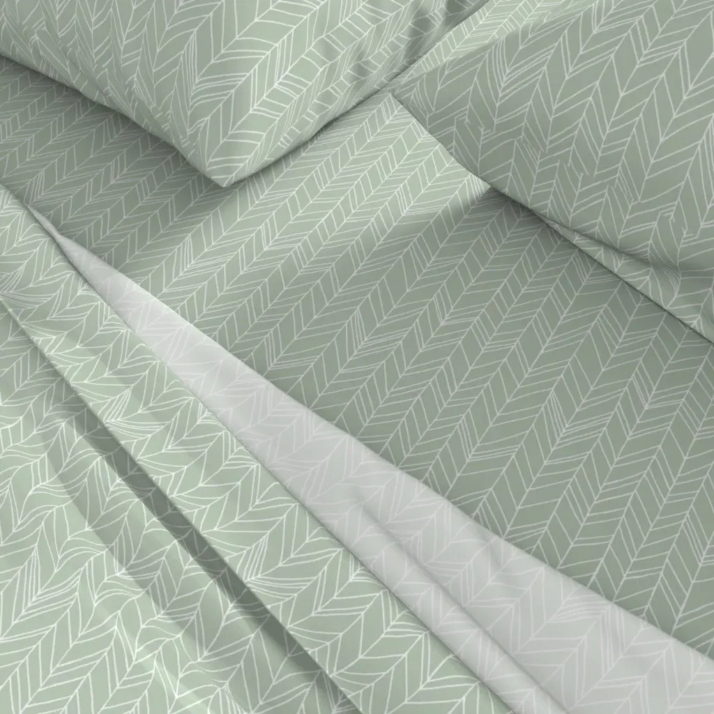 Featherland Full Sheet Set - Light Green alternate view
