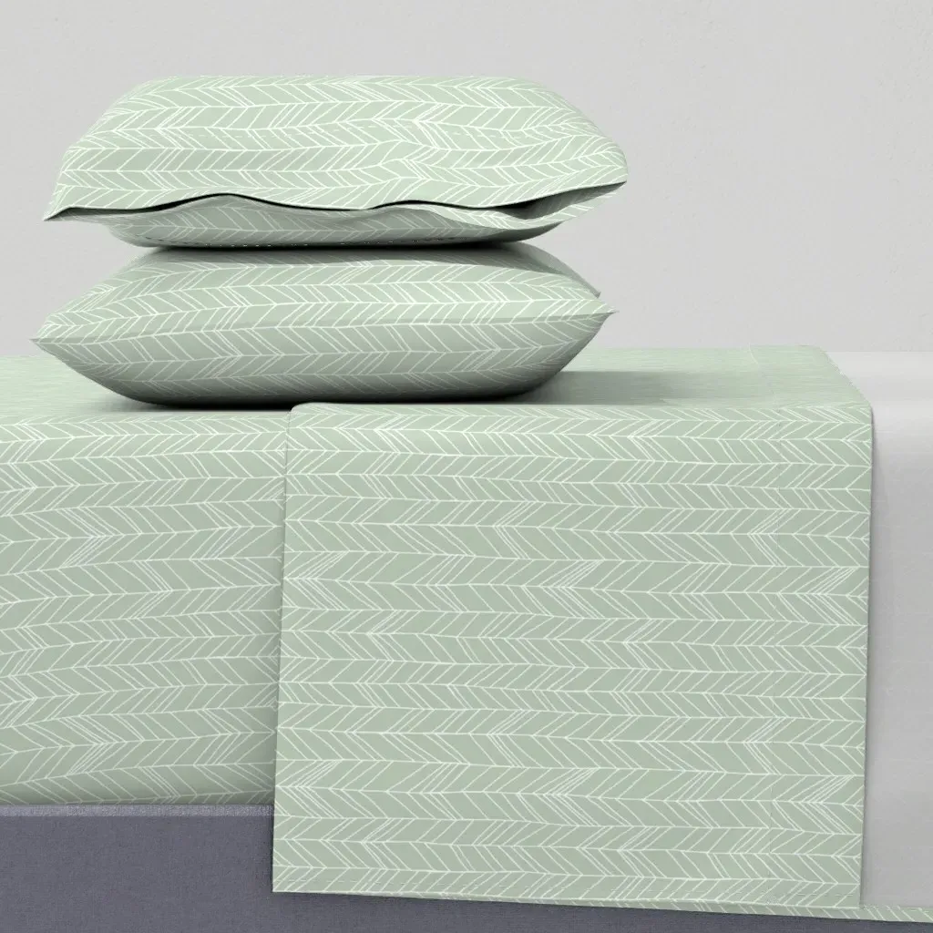 Featherland Full Sheet Set - Light Green product
