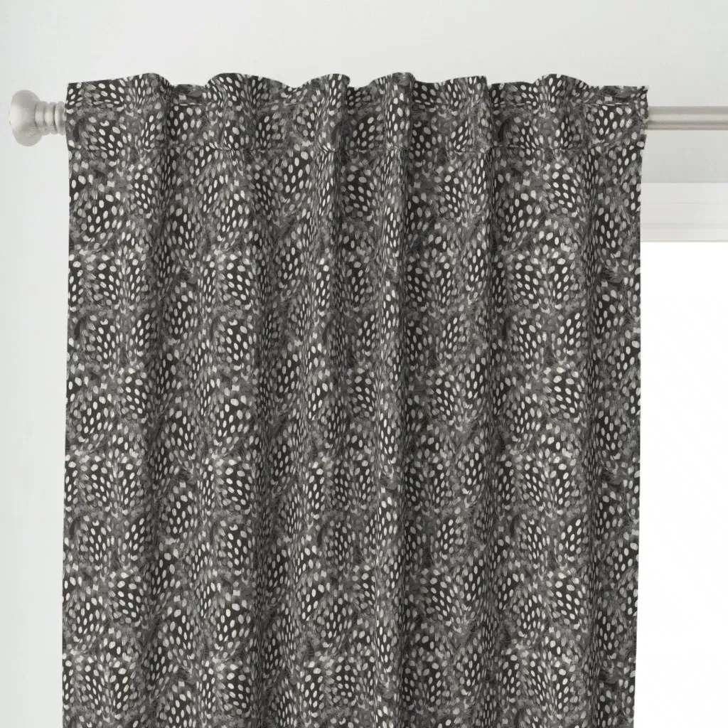 Feathers Ebony Curtain Panel - Dark Gray alternate view
